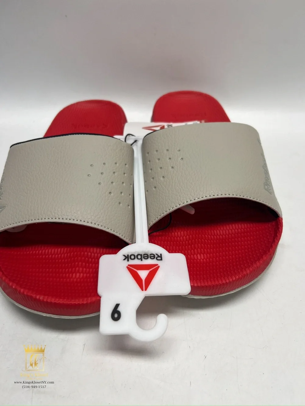 Reebok Red and Beige Slide Sandals
